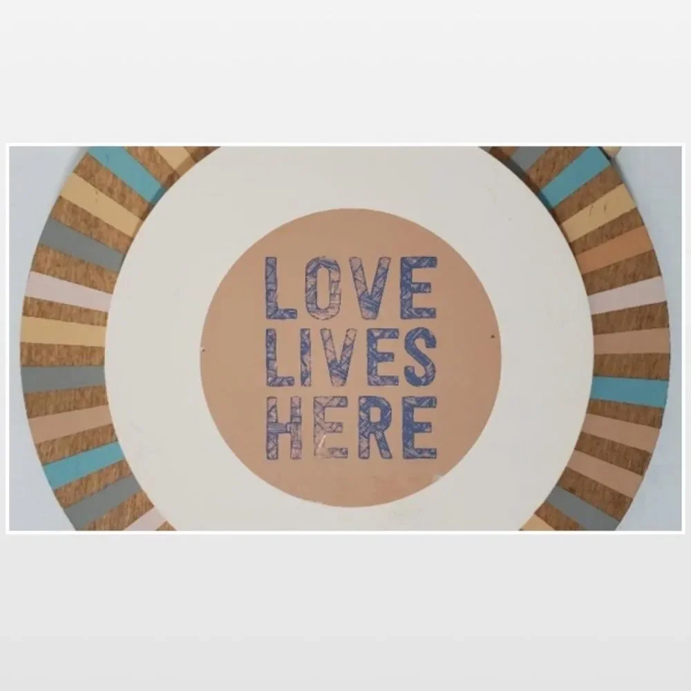 New 2D Love Wood Home Sign
